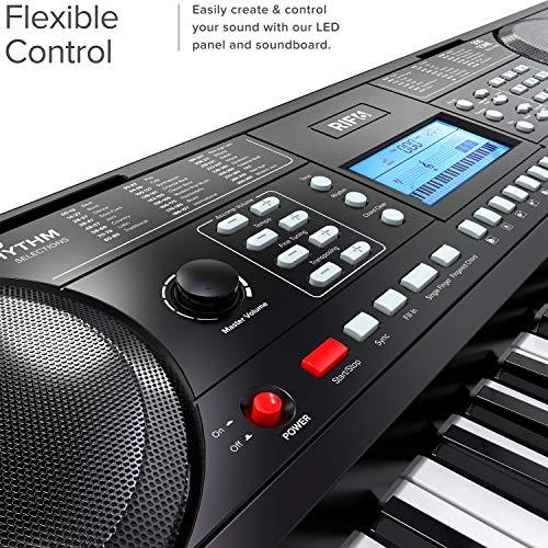 Portable 61 Key Electronic Piano Keyboard flexible control with easy to navigate LED panel