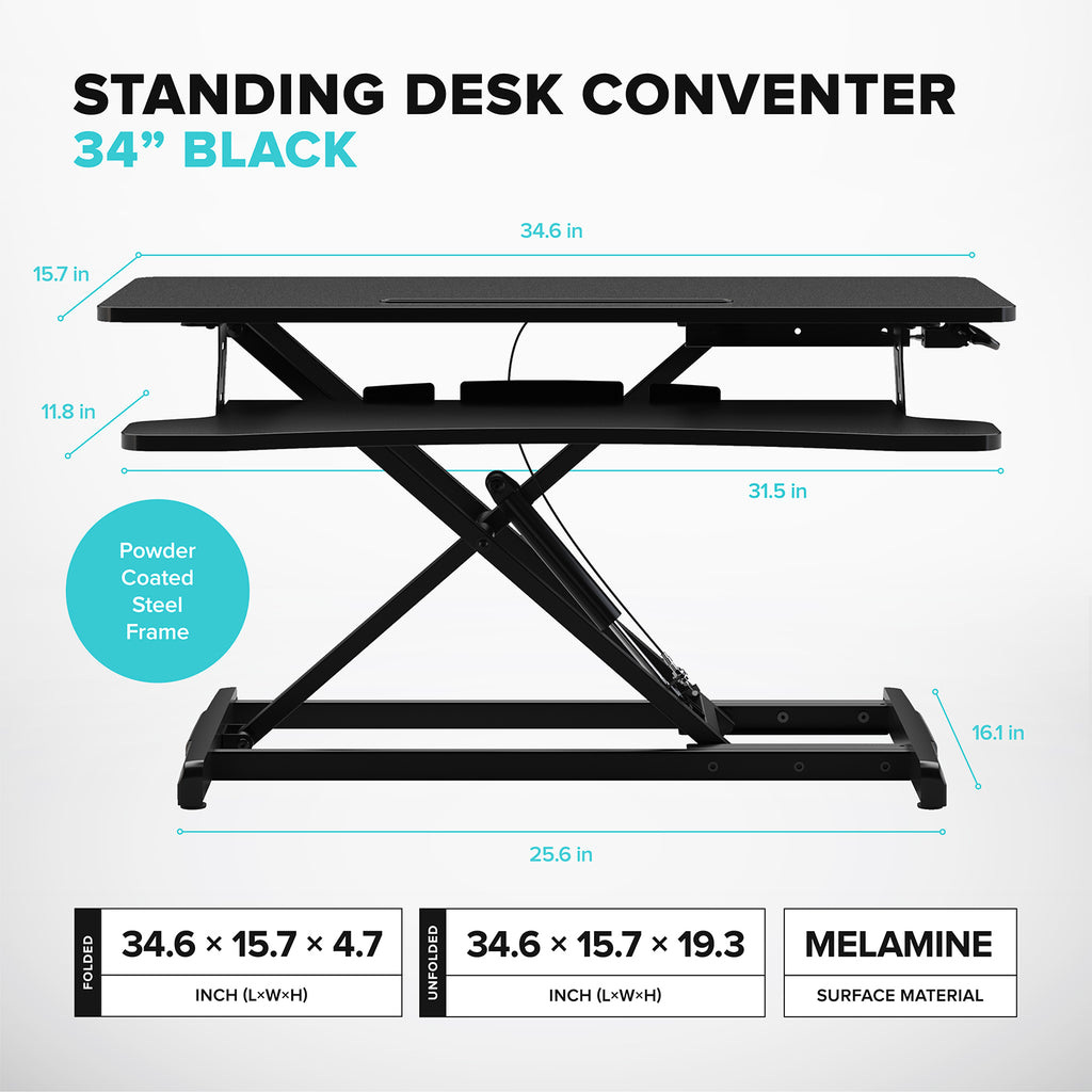 RIF6 34 Inch Convertible Standing Desk