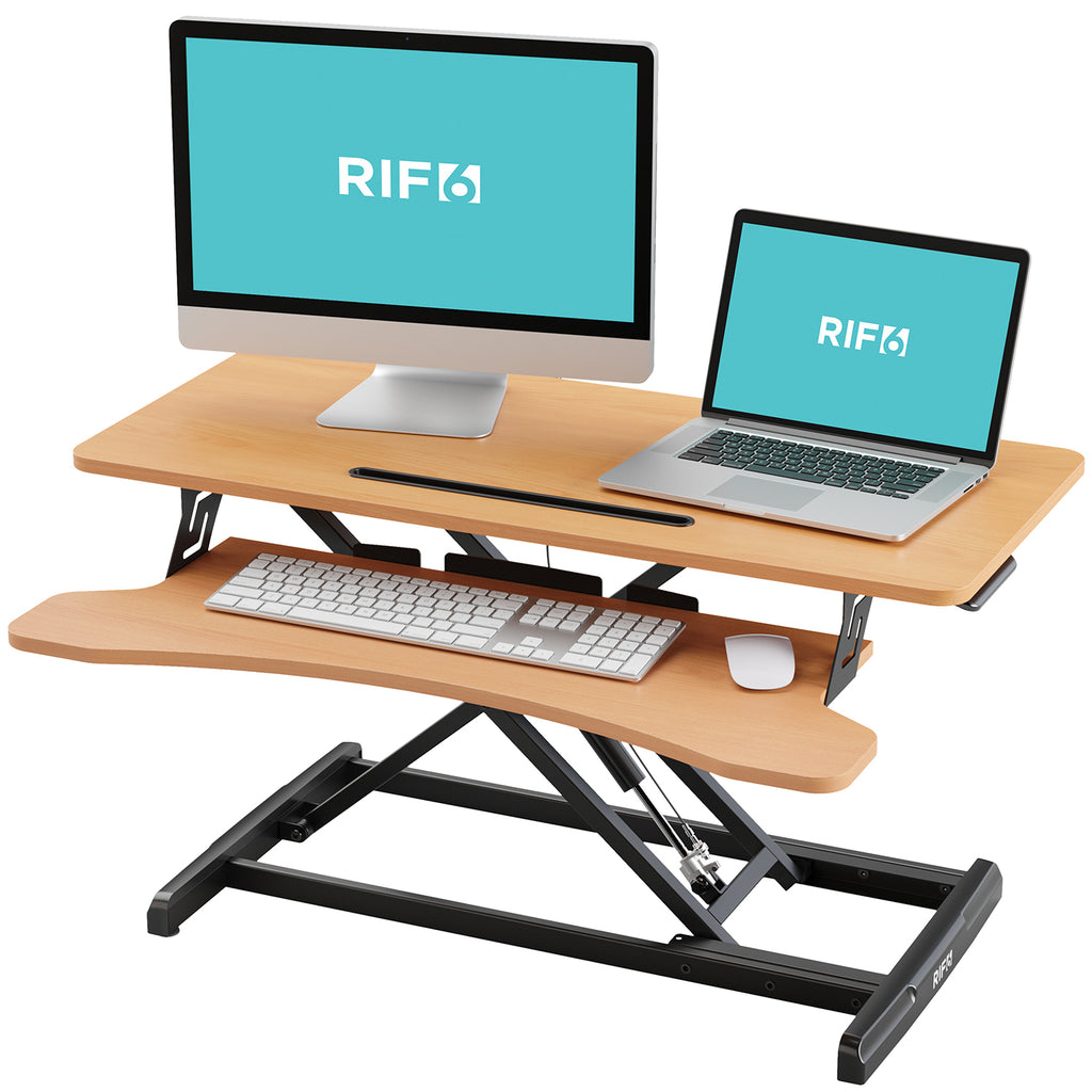 RIF6 34 Inch Convertible Standing Desk - Beech