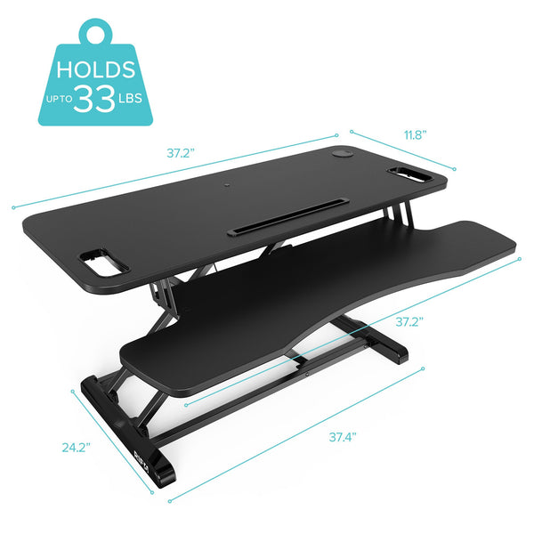 Height Adjustable Standing Desk 37 inch holds 33 lbs 